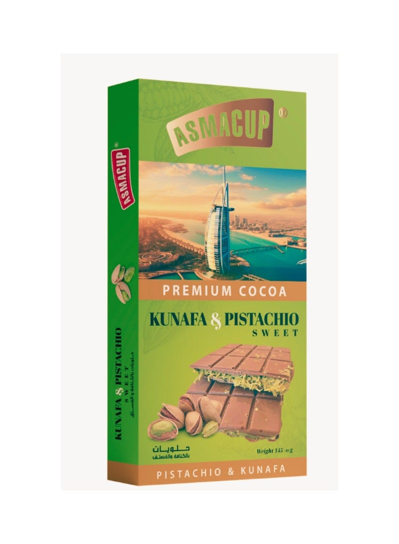 ASMACUP Dubai kunafa and pistachio chocolate 145 G - Image 1